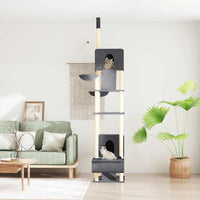vidaXL Árvore p/ gatos altura ajustável chão ao teto 277-303 cm creme