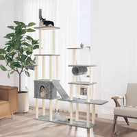 vidaXL Árvore p/ gatos c/ postes arranhadores sisal 279 cm cor creme