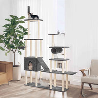vidaXL Árvore p/ gatos c/ postes arranhadores sisal 279 cm cor creme