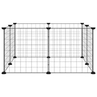 vidaXL Gaiola para animais de estimação com 8 painéis, preta, 35x35 cm, aço