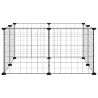 vidaXL Gaiola para animais de estimação com 8 painéis, preta, 35x35 cm, aço