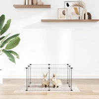 vidaXL Gaiola para animais de estimação com 8 painéis, preta, 35x35 cm, aço