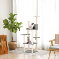 vidaXL Árvore para gatos c/ postes arranhadores sisal 153 cm cor creme