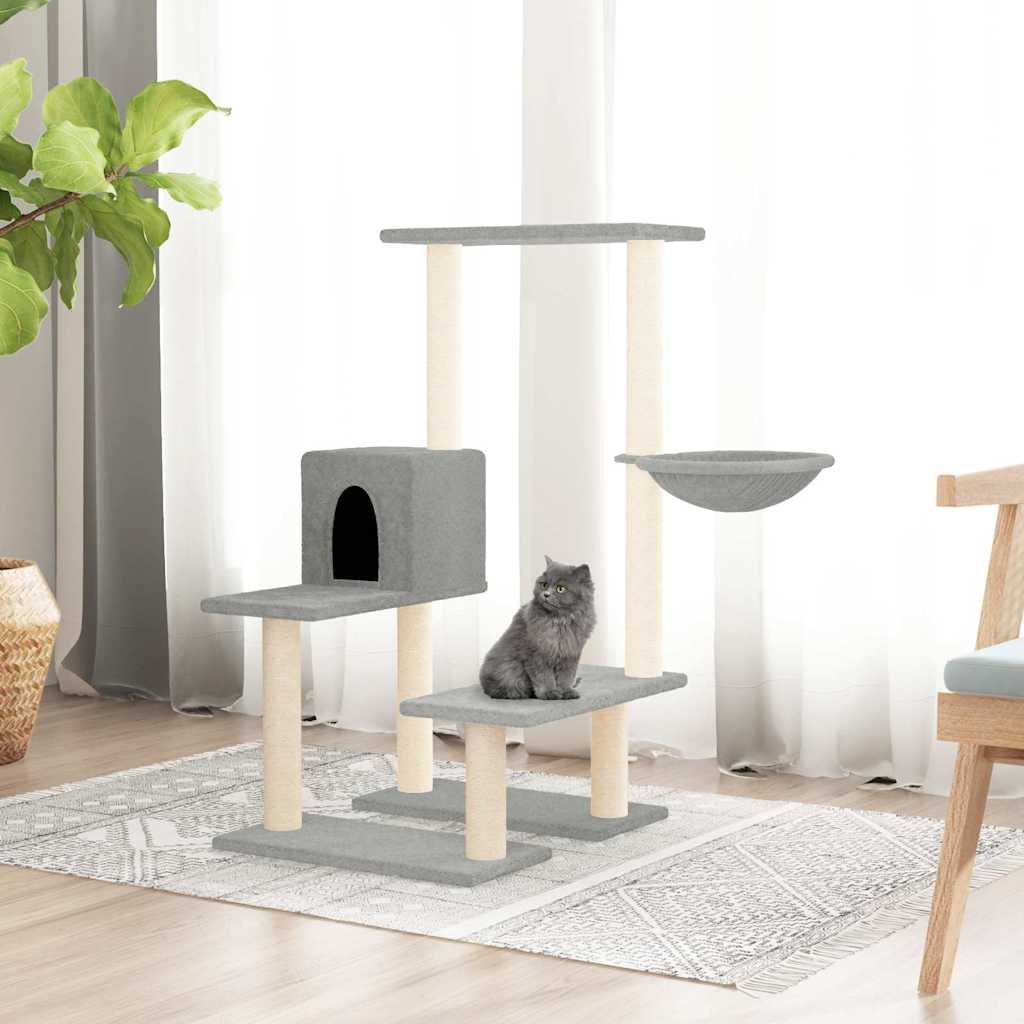 vidaXL Árvore para gatos c/ postes arranhadores sisal 94,5cm cor creme
