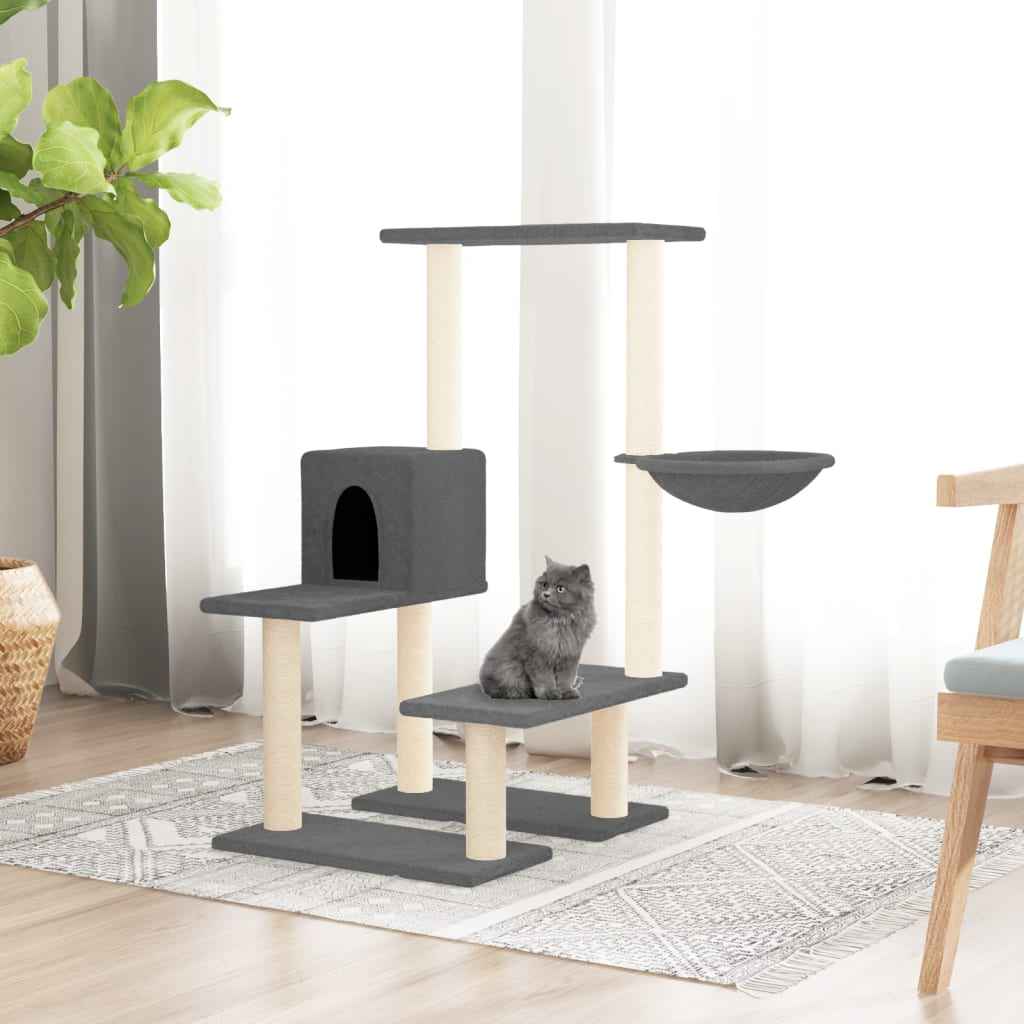 vidaXL Árvore para gatos c/ postes arranhadores sisal 94,5cm cor creme