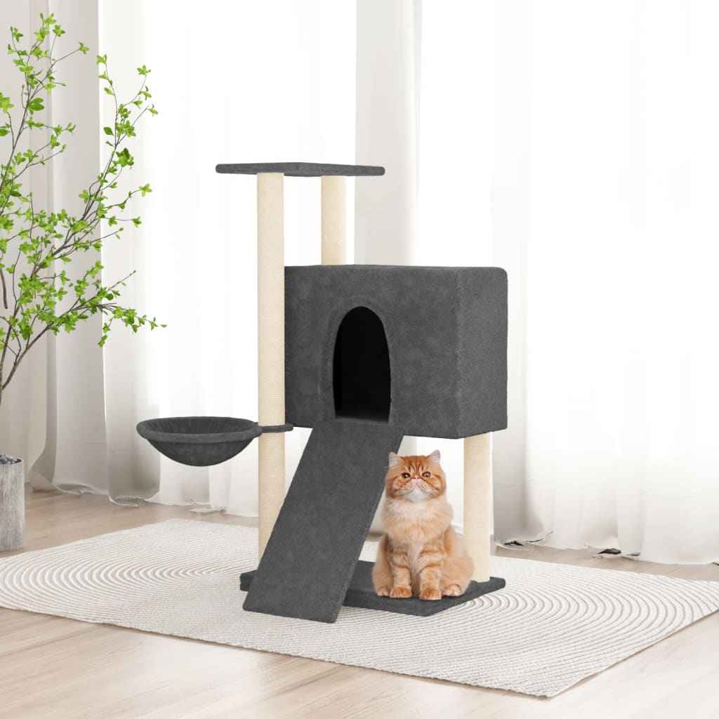 vidaXL Árvore para gatos c/ postes arranhadores sisal 96 cm cor creme