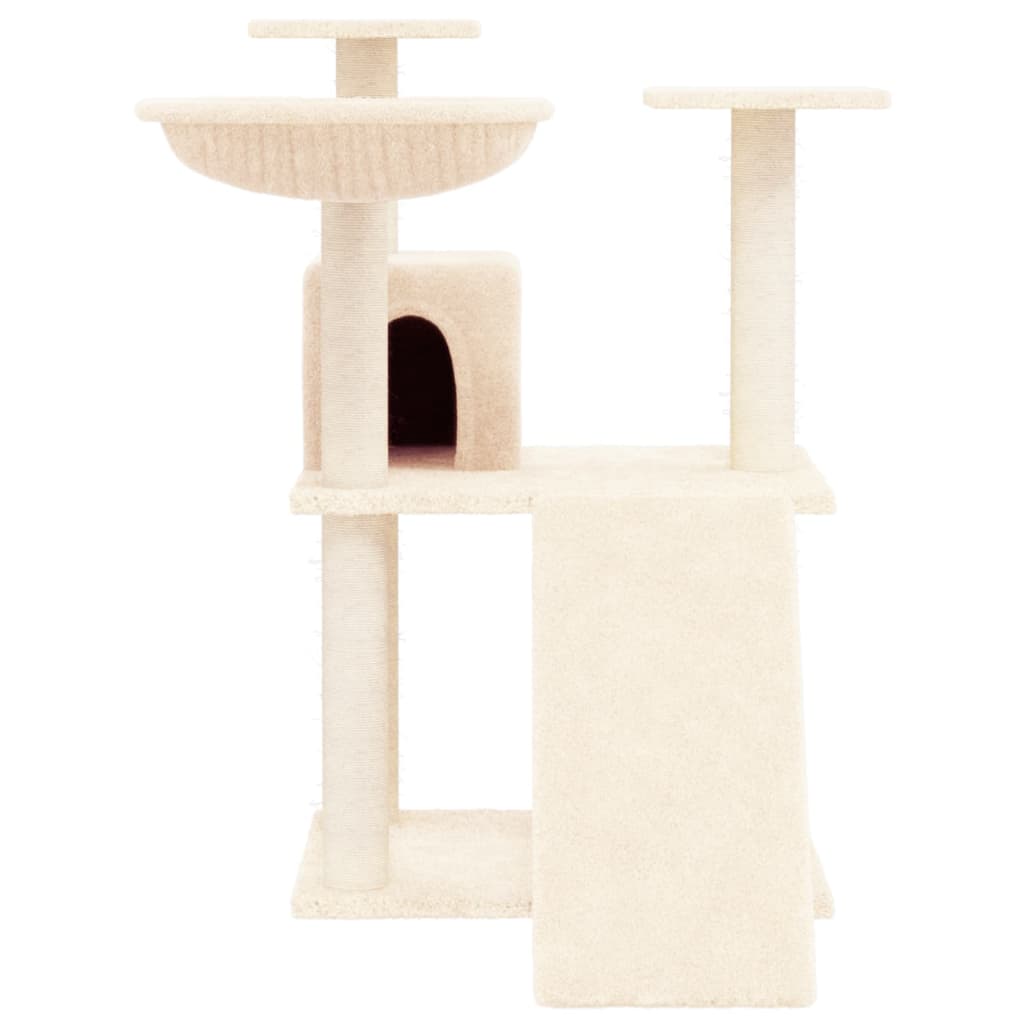 vidaXL Árvore para gatos c/ postes arranhadores sisal 83 cm cor creme
