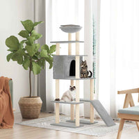 vidaXL Árvore para gatos c/ postes arranhadores sisal 166 cm cor creme