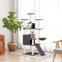 vidaXL Árvore para gatos c/ postes arranhadores sisal 154 cm cor creme