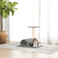 vidaXL Poste arranhador para gatos com túnel 60x34,5x50 cinza-claro