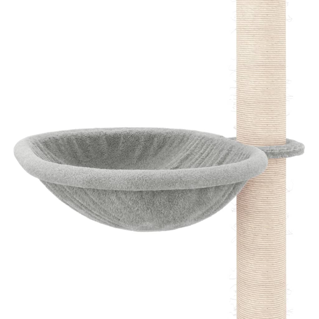 vidaXL Árvore gatos altura ajust. chão-teto 263,5-289,5 cm cinza-claro