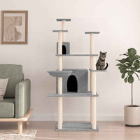 vidaXL Árvore para gatos c/ postes arranhadores sisal 166 cm cor creme
