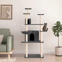 vidaXL Árvore para gatos c/ postes arranhadores sisal 166 cm cor creme