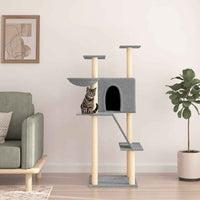 vidaXL Árvore para gatos c/ postes arranhadores sisal 143 cm cor creme