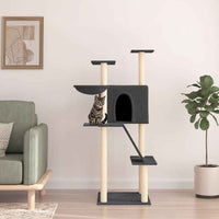 vidaXL Árvore para gatos c/ postes arranhadores sisal 143 cm cor creme