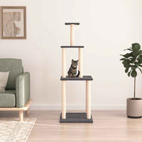 vidaXL Árvore para gatos c/ postes arranhadores sisal 149 cm cor creme