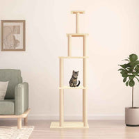 vidaXL Árvore para gatos c/ postes arranhadores sisal 183 cm cor creme