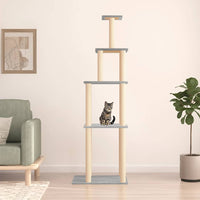 vidaXL Árvore para gatos c/ postes arranhadores sisal 183 cm cor creme