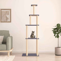 vidaXL Árvore para gatos c/ postes arranhadores sisal 183 cm cor creme