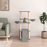 vidaXL Árvore para gatos c/ postes arranhadores sisal 133 cm cor creme