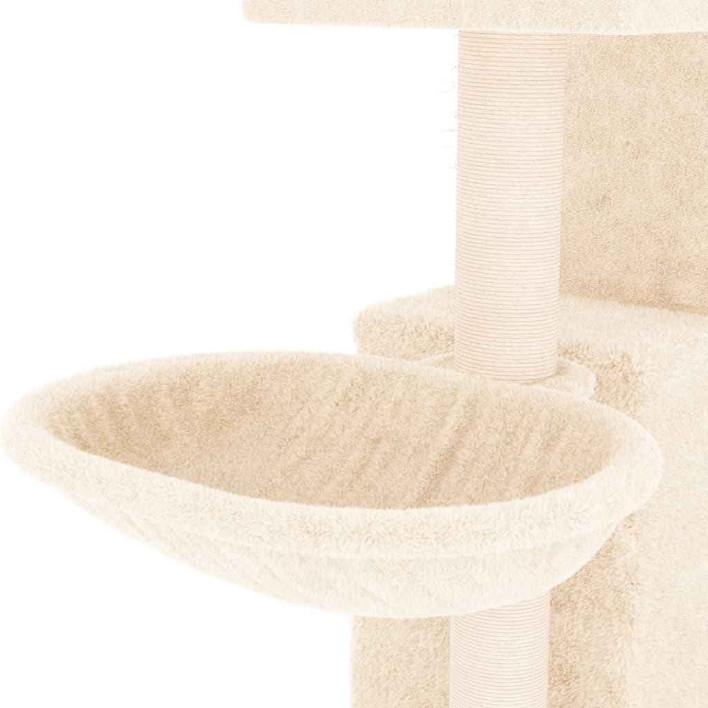 vidaXL Árvore para gatos c/ postes arranhadores sisal 83 cm cor creme