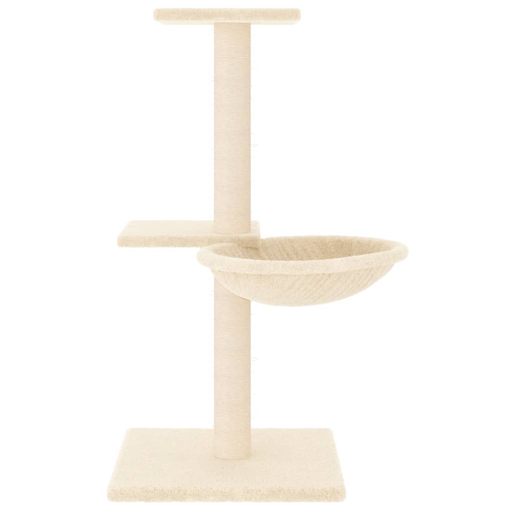 vidaXL Árvore para gatos c/ postes arranhadores sisal 72 cm cor creme