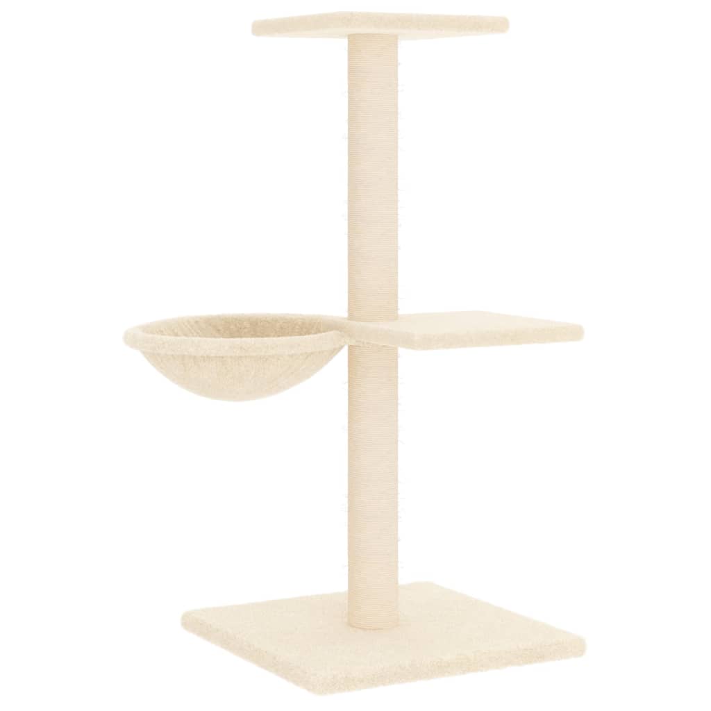 vidaXL Árvore para gatos c/ postes arranhadores sisal 72 cm cor creme