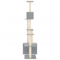 vidaXL Árvore p/ gatos c/ postes arranhadores sisal 180cm cinza-escuro