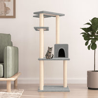 vidaXL Árvore para gatos c/ postes arranhadores sisal 123 cm cor creme