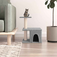 vidaXL Árvore p/ gatos c/ postes arranhadores sisal 48 cm cinza-escuro