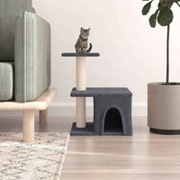 vidaXL Árvore p/ gatos c/ postes arranhadores sisal 48 cm cinza-escuro