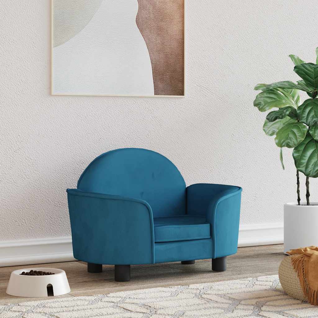 vidaXL Cama para cães 66x40x45 cm veludo azul