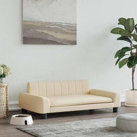 vidaXL Cama para cães 90x53x30 cm couro artificial cor creme