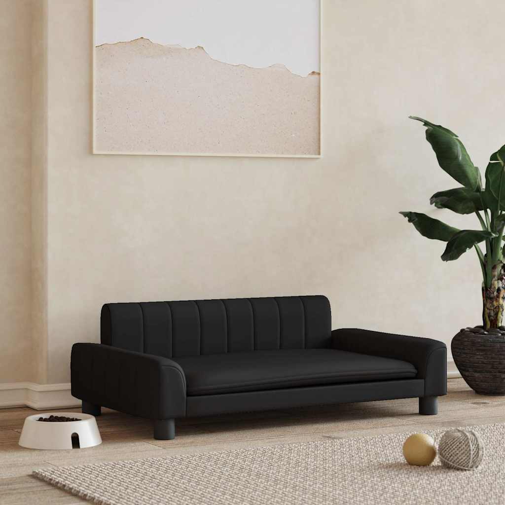 vidaXL Cama para cães 90x53x30 cm couro artificial cor creme