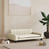 vidaXL Cama para cães 90x53x30 cm couro artificial cor creme