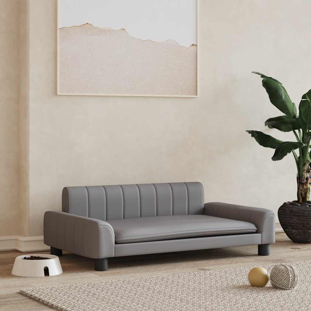 vidaXL Cama para cães 90x53x30 cm couro artificial cor creme