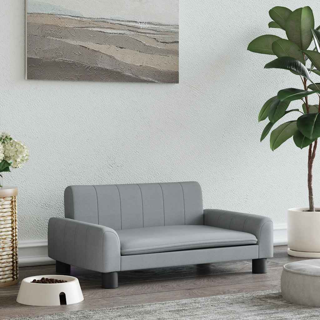 vidaXL Cama para cães 90x53x30 cm couro artificial cor creme