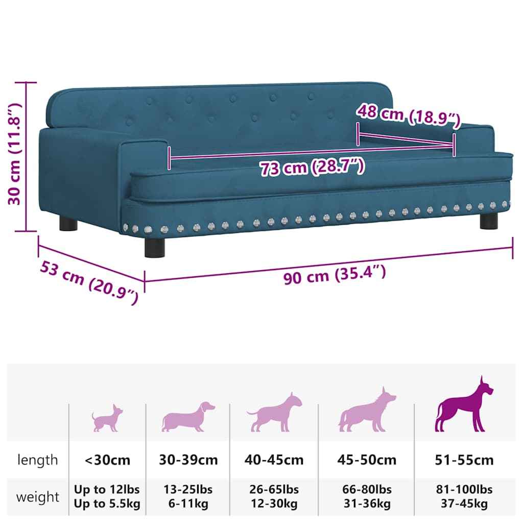 vidaXL Cama para cães 90x53x30 cm veludo castanho