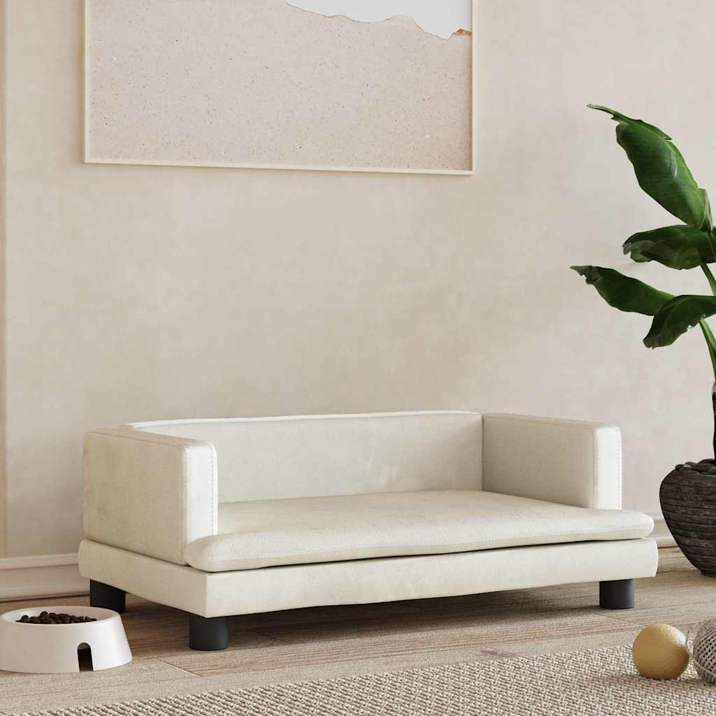 vidaXL Cama para cães 80x45x30 cm couro artificial cinzento