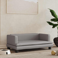 vidaXL Cama para cães 80x45x30 cm couro artificial cinzento