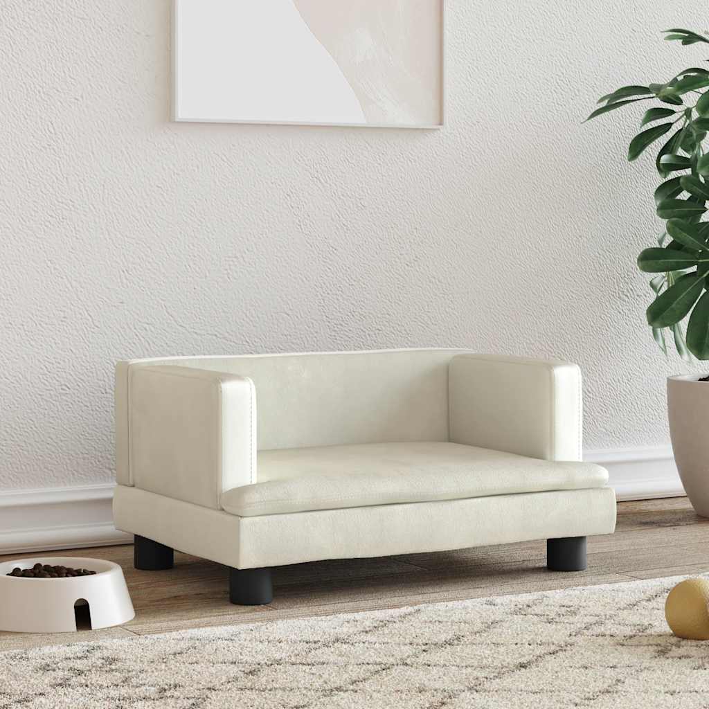 vidaXL Cama para cães 80x45x30 cm couro artificial cinzento