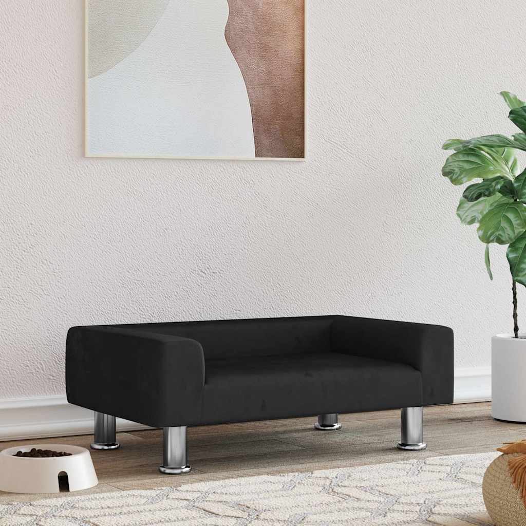 vidaXL Cama para cães 70x45x26,5 cm veludo azul