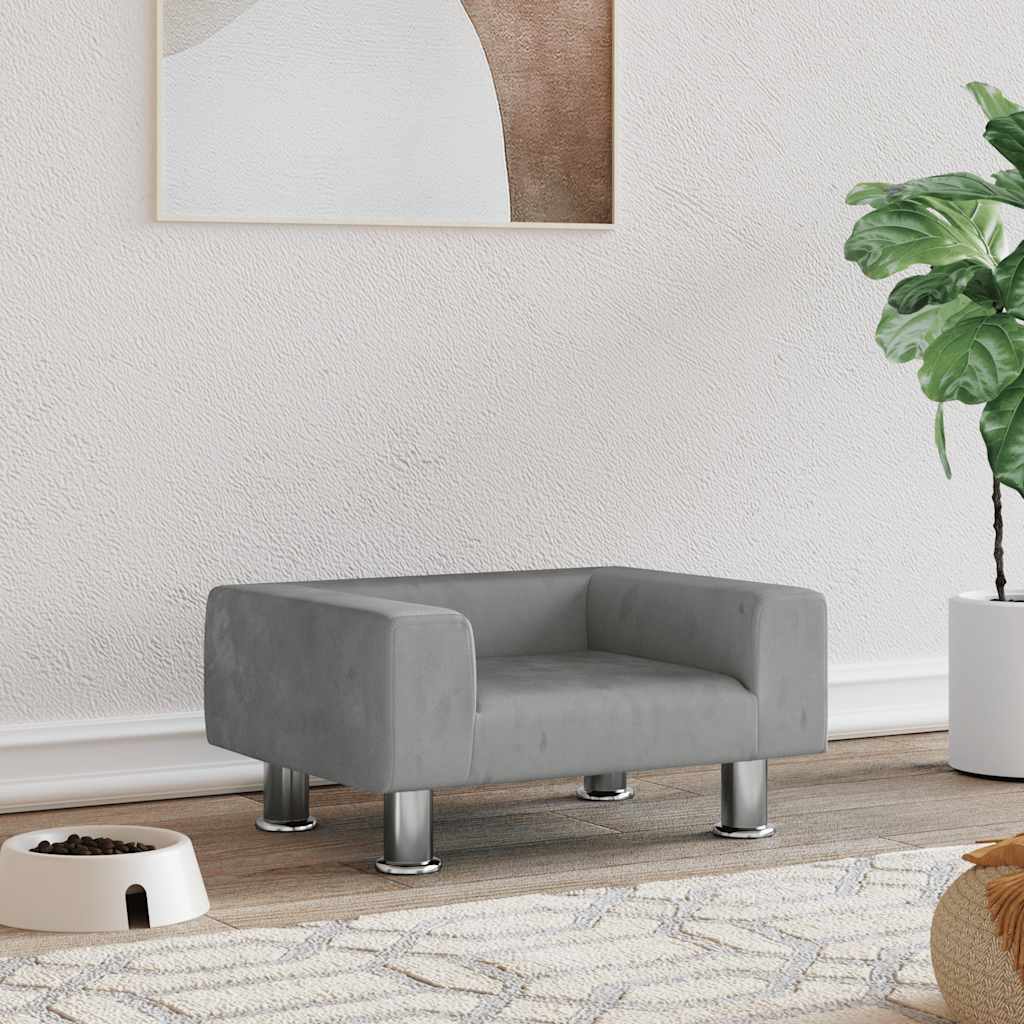 vidaXL Cama para cães 70x45x26,5 cm veludo azul