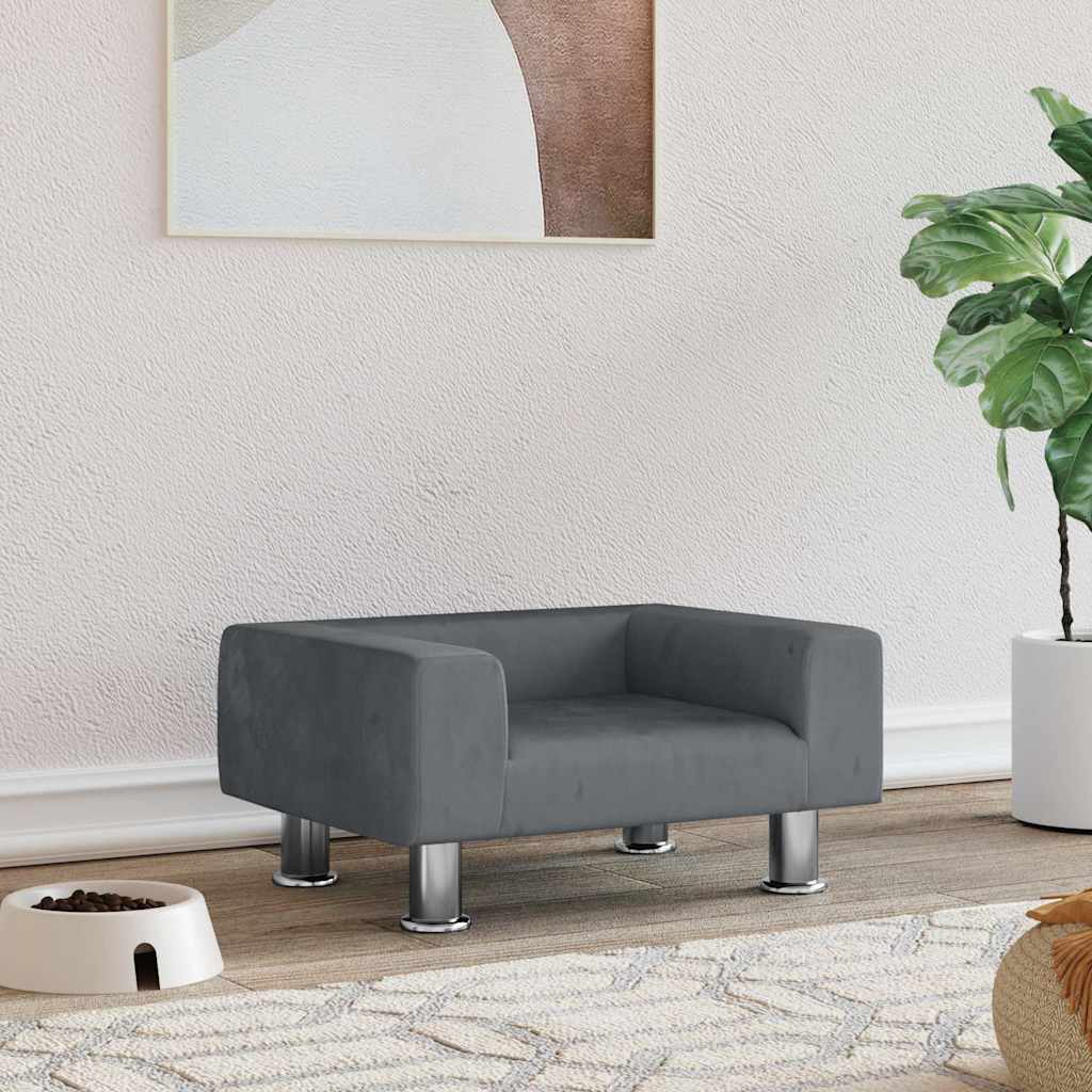 vidaXL Cama para cães 70x45x26,5 cm veludo azul