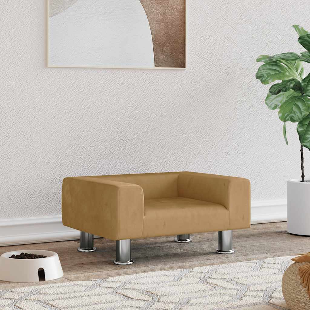 vidaXL Cama para cães 70x45x26,5 cm veludo azul