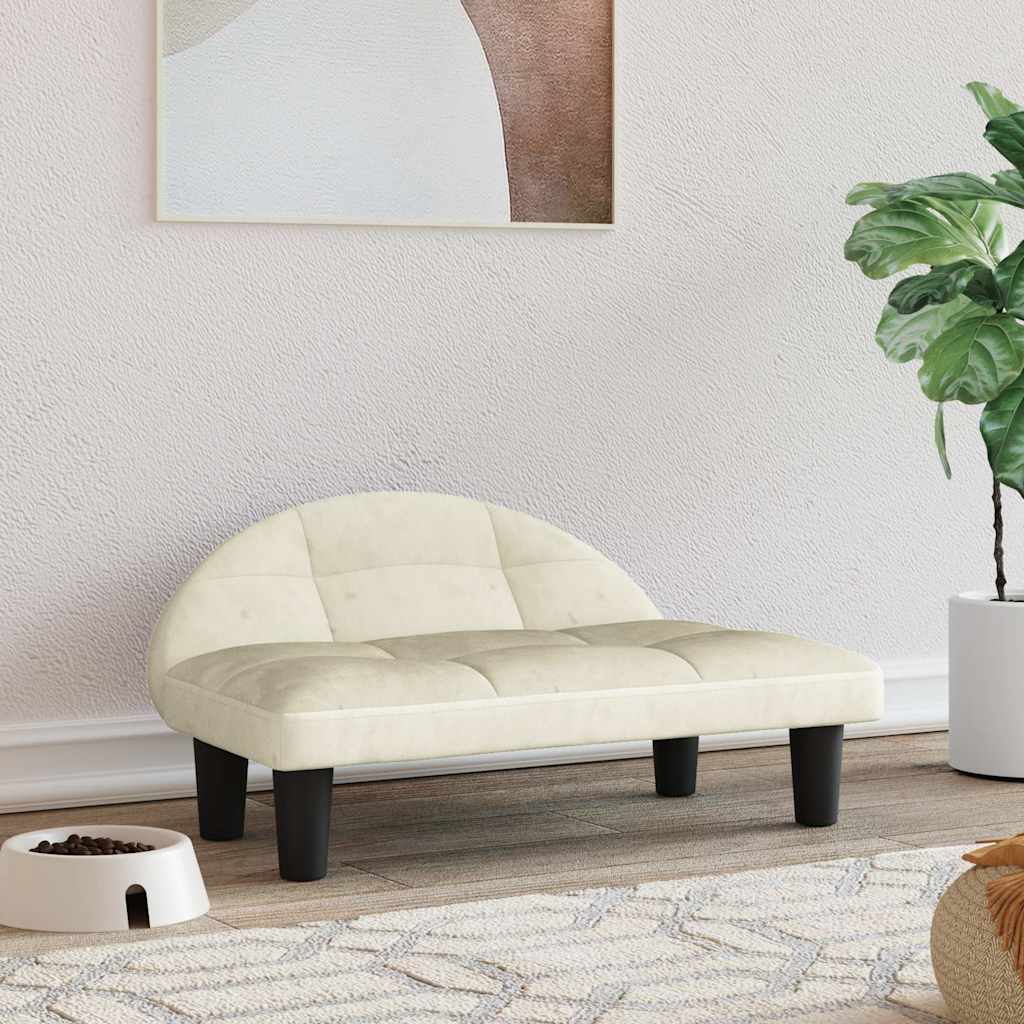 vidaXL Cama para cães 70x52x30 cm tecido cor creme