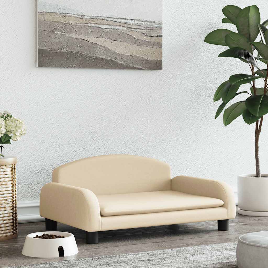 vidaXL Cama para cães 70x45x30 cm tecido cor creme