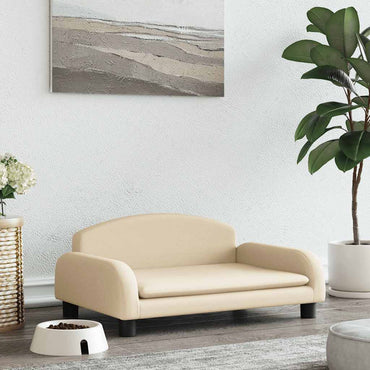 vidaXL Cama para cães 70x45x30 cm tecido cor creme