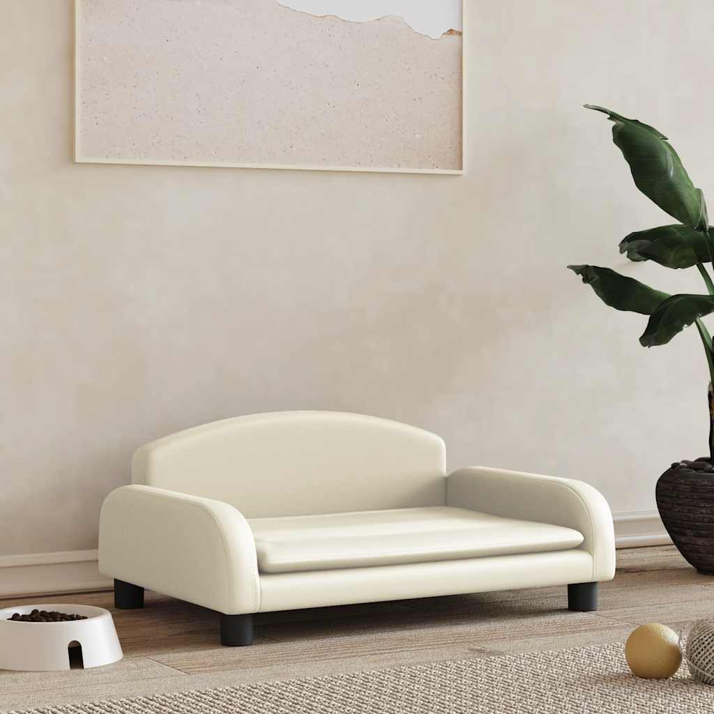 vidaXL Cama para cães 70x45x30 cm tecido cor creme