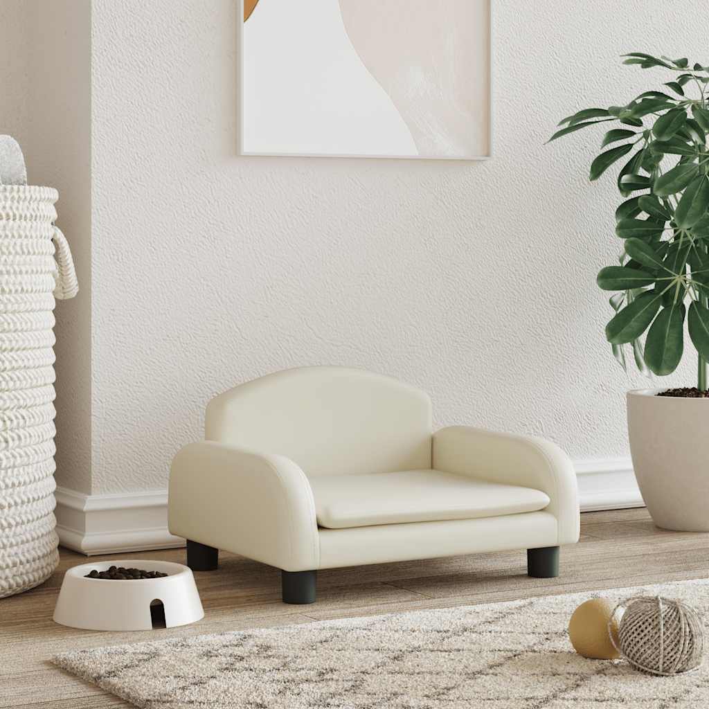 vidaXL Cama para cães 70x45x30 cm tecido cor creme